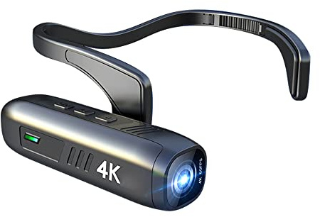 KOCAN 4K 30FPS huvudmonterad kamera bärbar WiFi-videokamera videokamera webbkamera 120° vidvinkellins anti-skakning inbyggt batteri APP-kontroll för Vlog-videoinspelning
