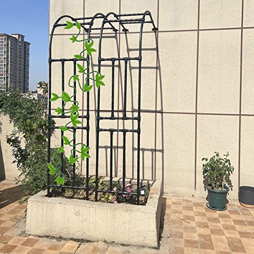 ESCOLL Schwarz Rosenbogen Halbbogen Metall Wandrosenbogen Rankhilfe Rosen Torbogen Breit 60/90/120/150/180/220cm Halb Rankbogen 1 Stück (Color : Schwarz, Size : W90XH240cm(3x7.9ft))
