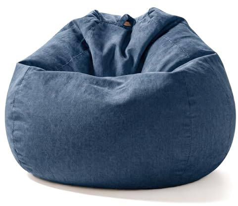 Aiire Puff con Relleno Incluido Moderno - Sillon Puf de Salon en Algodón Premium - Desenfundable y Lavable - Puffs Pera Redondos para Habitación Juvenil - Bean Bag Infantil [75x55]