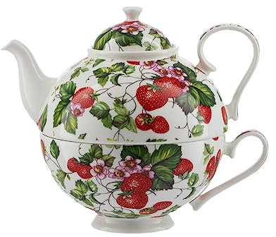 Jameson & Tailor Tea for One Théière en porcelaine brillante Fraise