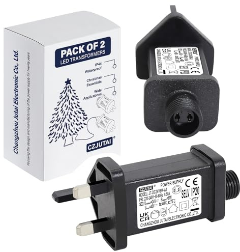 CubePlug Pack of 2 24V 6W String Lights Indoor-Outdoor Power Adapter for CZJUTAI JT-DC-24V6W /4.5W-IP20 Christmas Lighting [U4D0]