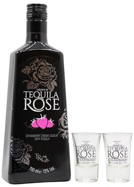 Tequila Rose - Shot Glasses & Original Strawberry Cream - Liqueur 70cl 15% ABV