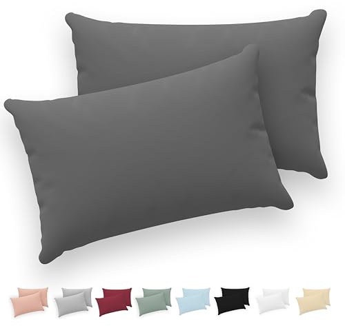Twinzen - Federa Cuscino 30x50 cm - Set da 2-100% Cotone - Antracite