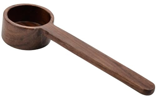 Poupangke Cucharas medidoras de madera, madera de nogal marrón, 1 unidad, 8 g y 10 g, perfectas para café, té, azúcar y más