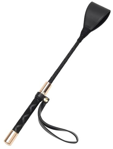 Ieron Gerte für Pferde, 30 cm, schwarz, mit rutschfestem Gel-Griff