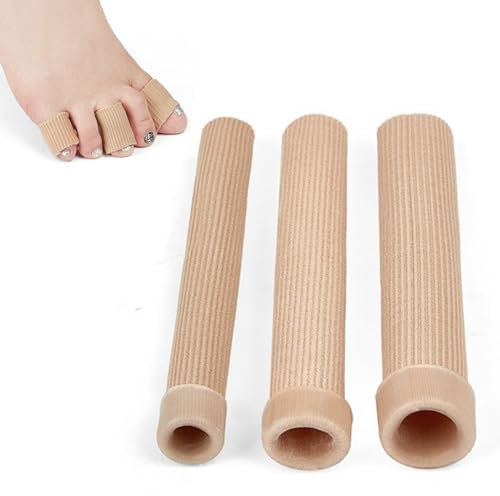 Jinpojun 3 Pezzi Protezione Dita Piedi in Silicone, Copri Dita in Gel Tagliabile, Separatori per le Dita per Prevenire Vesciche,Calli e Duroni (15 cm,3 Dimensioni)
