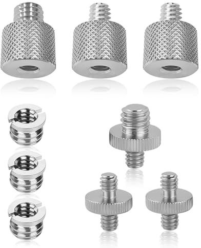 Stativ Adapter, 3/8 auf 1/4 Zoll Kamera Gewindeadapter 1/4 auf 3/8 Zoll Gewindeadapter Stativschraube 3/8 auf 1/4 Zoll Stativ Schraube Adapter für Mikrofonstativ Lampenstative