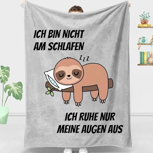 Anugsoe Geschenk fur Manner, Lustige Faultier Decke Geburtstagsgeschenk für Männer, Personalisierte Geschenk für Mann, Opa, Papa zu Weihnachten Geburtstag Vatertag