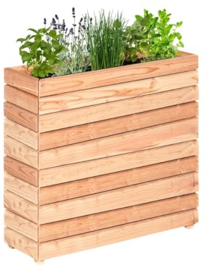 Mega Holz Hochbeet MODULO 90x30x75 cm (BxTxH) - Wetterfester Pflanzkübel aus Holz für Innen- und Außenbereich - Blumenkübel aus witterungsbeständiger Lärche für Garten, Terrasse und Balkon, Modular