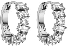 Purelei Chic Creolen Ohrringe – Edelstahl 18K Vergoldet/Rosévergoldet oder Silber – 17 mm Ø – Mit funkelnden weißen Zirkonia-Steine - Damen Ohrringe