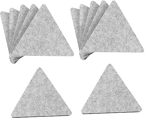BESPORTBLE 12stücke Selbstklebende Akustische Felt Panels Triangular Sound Insulation Board Für Wand Deckenverkleidung Für Büros Und Studios Einfache Installation Langlebiges Material