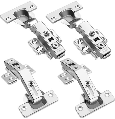 deegbbyi 4 Pezzi Cerniera per Mobili, 110 Grado Battuta Esterna, Cerniera per Porta Invisibile da 35mm con Ammortizzatore Idraulico, Silenziose e Facili da Installare, per Porte, Cucina