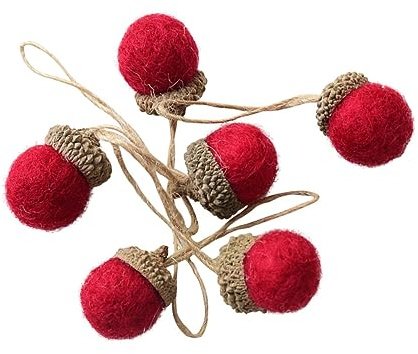 Ipetboom 6stücke Weihnachtsdeko DIY-anhänger Weihnachtsbaumbehang Weihnachtsanhänger Dekorative Anhänger Aus Filz Kiefer Kegel Hängen Ornamente Für Zimmer Geschäft Bar