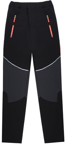 BWBIKE Kinder Thermofleece Gefütterte Wasser und Windabweisende Schneehose, Outdoor Softshell Winter Skihose mit Reißverschlusstaschen für Jungen und Mädchen