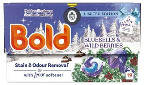 Katsy Style Bluebells and Wild Berries Laundry Pods - Washing Liquid Capsules, Convenient Single Use Pack, Easy Load Cleaning Solution, Fresh Aroma, Pack of Nineteen Capsules