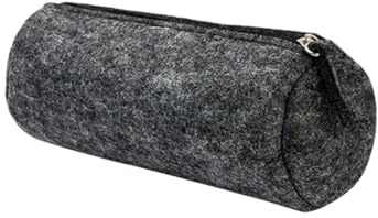 Cabilock Filz Stifteetui Runde Kosmetiktasche Federmäppchen aus Canvas Stiftehalter Make-up-Tasche Aufbewahrungstasche für Schreibwaren und Kleinigkeiten Zufällige Farbe