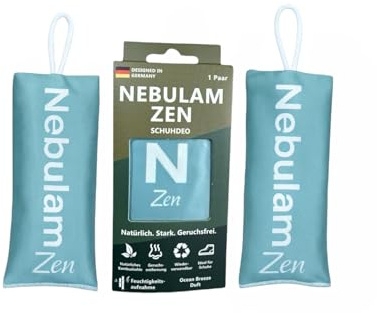 Nebulam Zen Schuh-Deo – Natürlicher Geruchskiller mit Bambus Aktivkohle – Gegen starken Schuh- & Schweißgeruch – Anti-Geruch Set für Sneaker, Sportschuhe & Alltag – 1 Paar wiederverwendbar