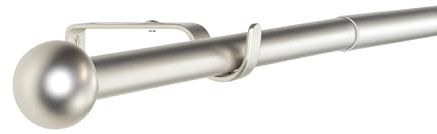 Deco-Raum Gardinenstange ausziehbar Edelstahl-optik 160-300 cm Ø 16/19 mm Vorhangstangen-Set mit verstellbaren Träger Vorhangstange Fenster Wand