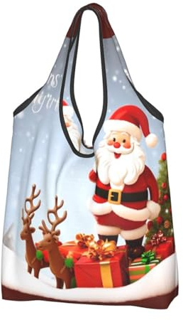 JKSEEPYN Einkaufstasche, bedruckt, faltbar, wiederverwendbar, waschbar, Schultertasche, Einkaufstasche, Alltagstasche, 2 Stück