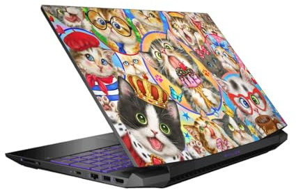 Head Case Designs Officially Licensed Kayomi Harai Cats Puzzle Graphic Art Vinyl Sticker Skin Decal Cover Compatible With HP Pavilion 15.6 15-dk0047TX