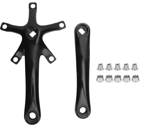 Hapivida Fahrrad Kurbelgarnitur, 165mm Aluminium Kurbelset Einfachkranz für Reise und Outdoor Aktivitäten