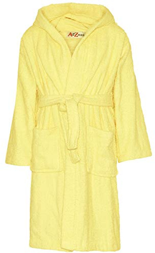 A2Z 4 Kids Flickor Pojkar Frottéhandduk Strand Bad Simning - Towel Bathrobe Lemon_5-6