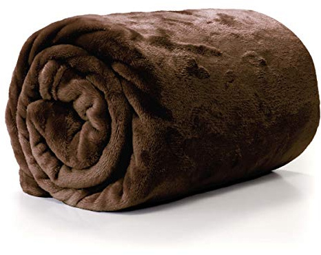 Lemetex Couverture Douillette Enzo - 130 x 180 cm - Marron foncé