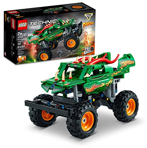 LEGO Technic Monster Jam Dragon Monster Truck Spielzeug für Jungen und Mädchen, 2-in-1-Rennautospielzeug für Off-Road-Stunts, Kinder-Geburtstagsgeschenkidee, tolle Aktivität für Kinder, 42149