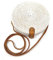 Trintura Rattan Tasche rund mit langem Leder Riemen geflochten Damen Korbtasche Umhängetasche Strohtasche Crossbody bag 20cm (weiß)