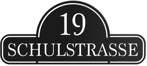WesterWerk Retro Hausnummernschild aus Edelstahl – Namensschild Personalisiert, Wohnung must have, für Haustür und Fassade in Anthrazit oder Schwarz