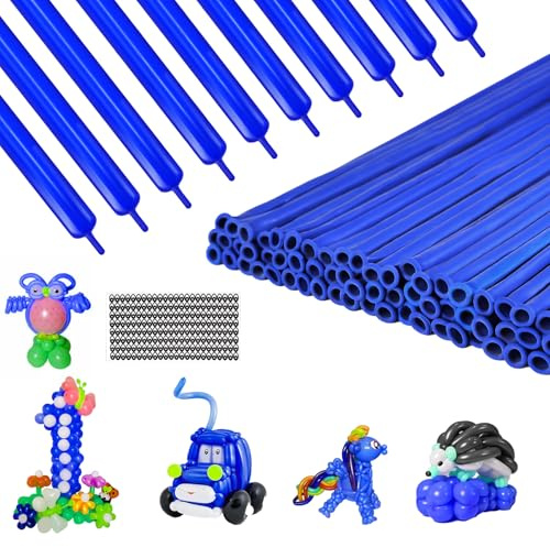 260 Blue Twisting Animal Balloons - 100PCS Thick Latex Modeling Long Skinny Magic Clown for Shape Garland - Halloween, Weddings, Birthdays, Festival Supplies Party Decors