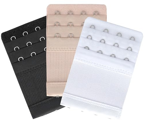 SAMGU BH-Verlängerung 2 Haken / 3 Haken / 4 Haken Damen BH-Verlängerer, 3 Stück