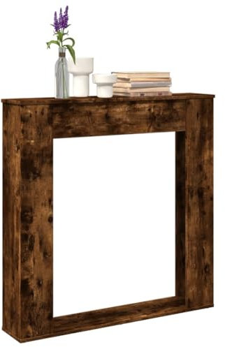 LLEZKBR Haus & Garten, Kamin- & Holzofenzubehör, Kaminumrandung, Räuchereiche, 100 x 20 x 100 cm, Holzwerkstoff