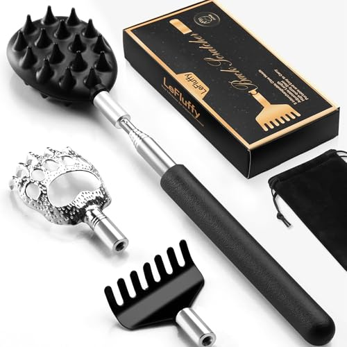 5 Pcs Father‘s Day Gifts Telescoping Back Scratcher with Detachable Heads, Extendable Back Massager Tool for Fathers Day Christmas Easter Gifts for Mom Men Women Funny Gifts