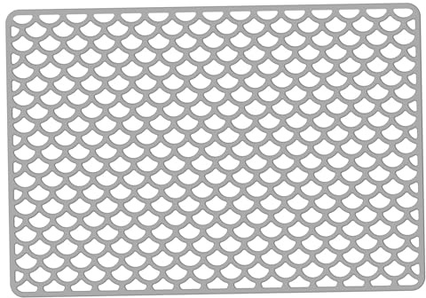Monwssoe Diskskyddsmatta, värmebeständig diskskyddsmatta, skrapbeständig multifunktionell silikonmatta för isolering, dränering, ljusgrå (45,7 x 31,8 cm)