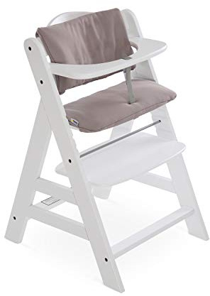 hauck Sitzkissen Kompatibel mit Alpha+, Beta+ und Arketa Holzhochstuhl Highchair Pad Deluxe, Einfache Befestigung mit Klettverschluss, Maschinenwaschbar (Stretch Beige) | Kompatibel mit hauck Alpha+, Beta+ und Arketa Stühlen, maschinenwaschbar, Klettbefestigung