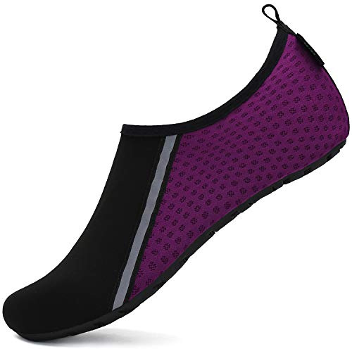 SAGUARO Badskor vattenskor neoprenskor kvinnor män simskor kvinnor strandskor surfskor aquaskor barfota skor, - Poolviolett - 38/39 EU