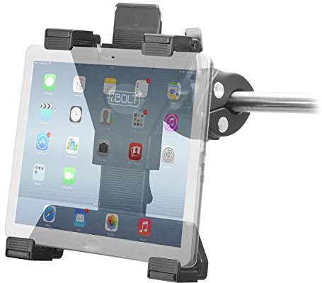 iBolt TabDock Halterung für Pfosten, Rollstühle, Boote, Stative, Sportgeräte, Kinderwagen, Golfwagen, Traktoren usw. Passend für Tablets und Pfosten mit 18 - 35 mm Durchmesser
