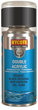 Hycote Double Acrylic Aerosol Car Spray Paint, Peugeot - Black Obsidian, 150 ml