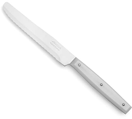 Arcos Serie Mesa, Cuchillo Mesa, Acero Inoxidable Nitrum de 115 mm, Mango Nylon Color Blanco