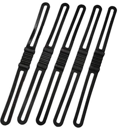 RuiChy 5 Pcs Black Bicycle Silicone Band, Elastic Flashlight Phone Strap Torch Speaker Mount Holder Bandage, MTB Cycling Bike Flash Light Tie Ribbon Band