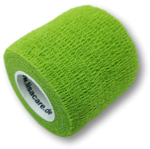 LisaCare Verband selbstklebend - 12 Rollen, 5cm breit - Medizinprodukt | Armbandagen Handgelenk sensitiv schmutzabweisend mit Farb- & Motivauswahl (Hellgrün)