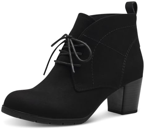 MARCO TOZZI Stivaletti Donna con Lacci Eleganti con Tacco a Blocco, Black, 40 EU