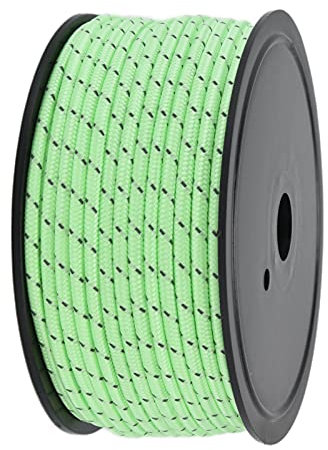 Cyrank Reflektierende Nylonschnur, 50 m Nylonseil, Zelt-Abspannseil für Campingzelt, Dicke, Fluoreszierendes Zeltdachseil, 5 mm, Camping-Wäscheleine