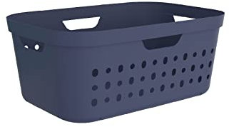Rotho Jona Wäschekorb 39L Jona, Kunststoff (PP recycelt), blau, 39l (56.6 x 38.5 x 23.3 cm