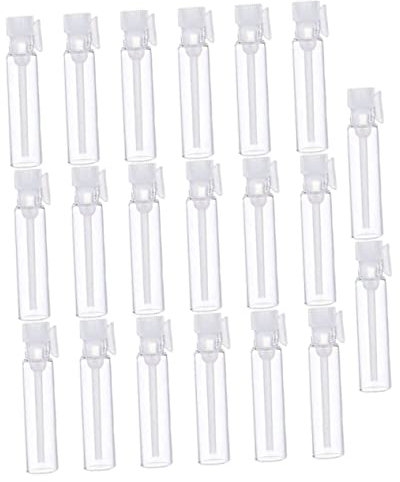 POPETPOP Frascos De Perfume De Vidrio Vacíos Gotero 100 Unidades De 1 Ml Portátiles Para Aromaterapia y Aceite Esencial Tapas De Plástico