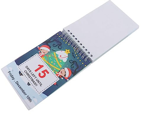Cabilock Tischkalender mit Countdown für Weihnachten Kreativer Kalender als Dekoration für Schreibtische und Wohnbereich Zufälliger Stil
