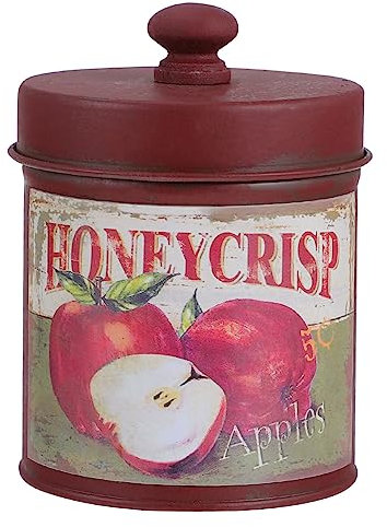 Cabilock 1 Boîte Seau à Fleurs En Fer Nourriture En Vrac Métal Vase Boîte à Cookies Vase En Métal Vintage Vieux Bidon De Lait Vintage Pot De Cassonade Plante Rouge Suite Le Fer