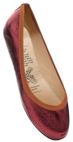 Rollasole Ballet Pumps – Ruby Red - Folding Flat Shoes for Women – Stylish Foldable Slip on Ballet Flats for Handbag
