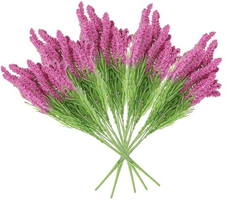 FUNOMOCYA Künstliche Lavendelblüten Realistische Dekoration Für Vase Hochzeitsornament Und Zuhause Pflegeleicht Farblich Abgestimmt Für Büro Wohnzimmer Balkon Und Mehr